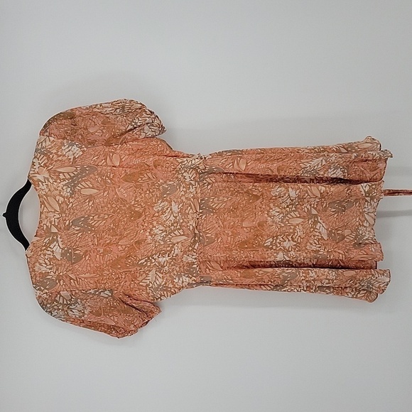 Sage The Label Orange Floral Ruffled Mini Wrap Dress XS - Picture 4 of 13